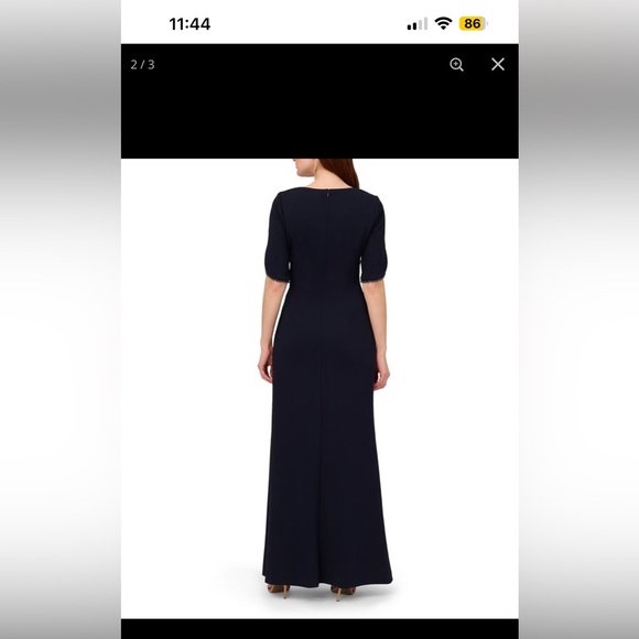 Adrianna Papell
Stretch Pearl Trimmed V-Neck Short Tulip Sleeve Gown size 10 - Picture 3 of 8